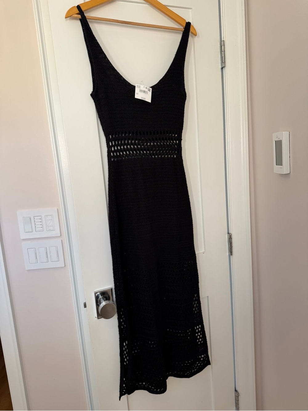 American Eagle Outfitters Black Crochet Maxi Dress